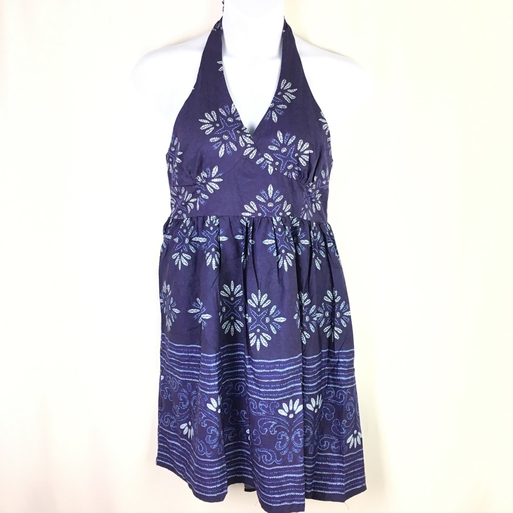 ModCloth Halter Dress Size XL Navy Blue Floral